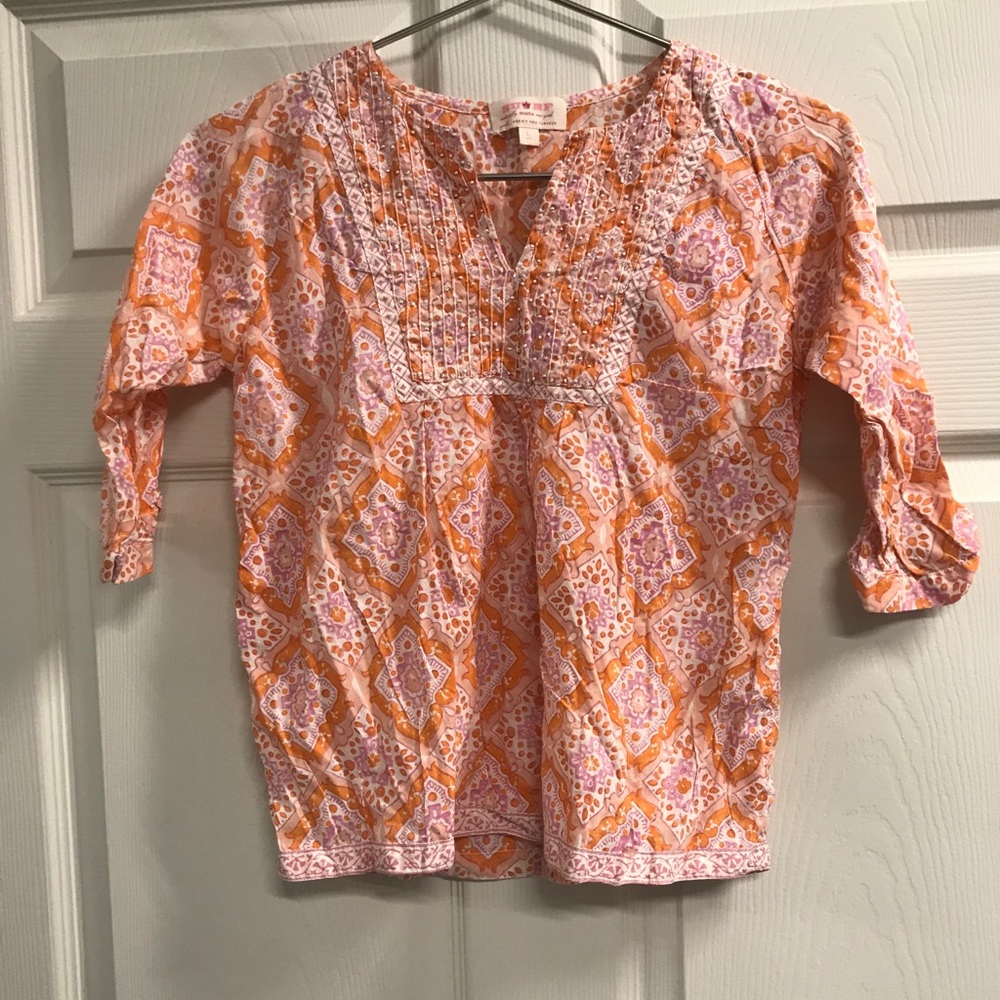 Nordstrom Peek Large Orange & Pink Boho Top -  EUC